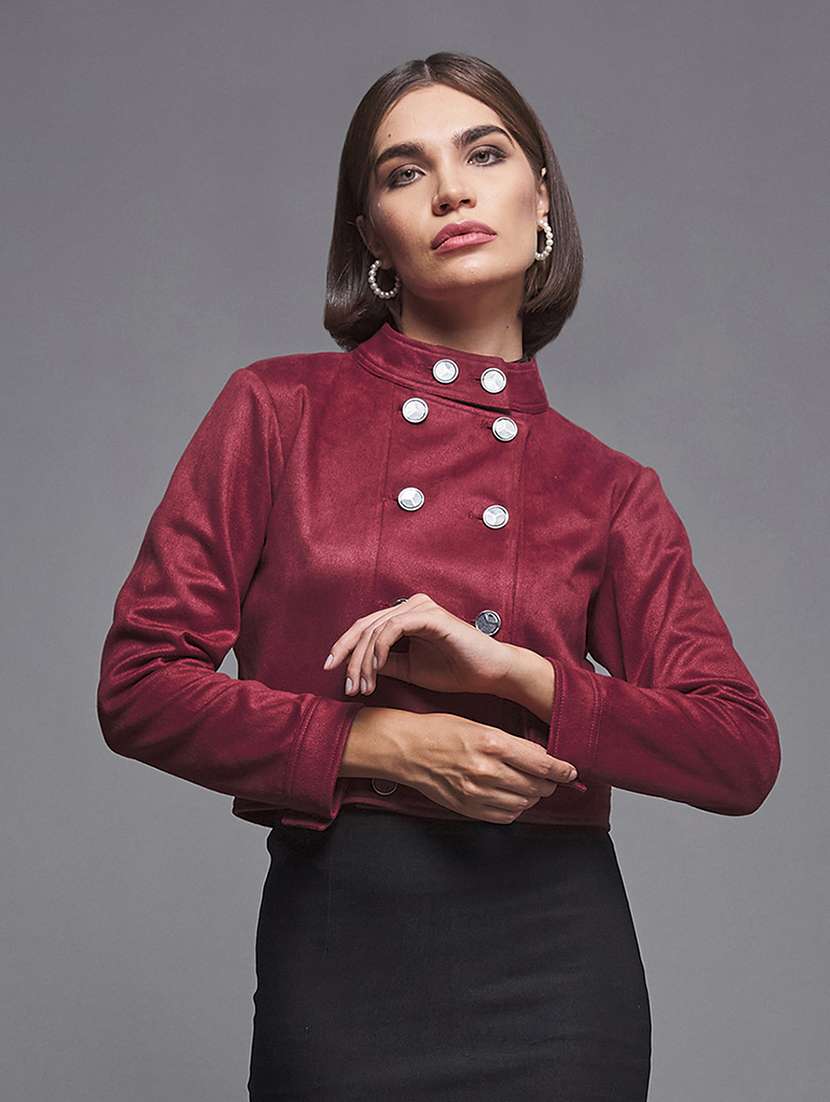 Women Solid Long Sleeves Regular Coat - 22719368 -  Standard Image - 2