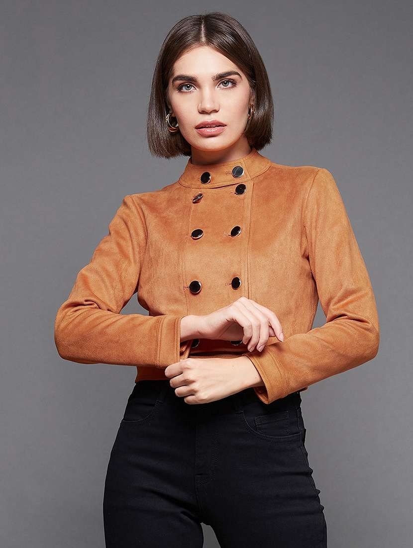 Women Solid Long Sleeves Regular Jacket - 22719413 -  Standard Image - 2