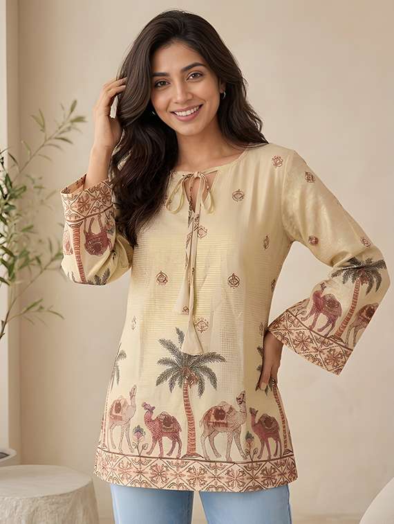 Women Embroidered Long Sleeves Straight Kurti - 22719500 -  Standard Image - 2