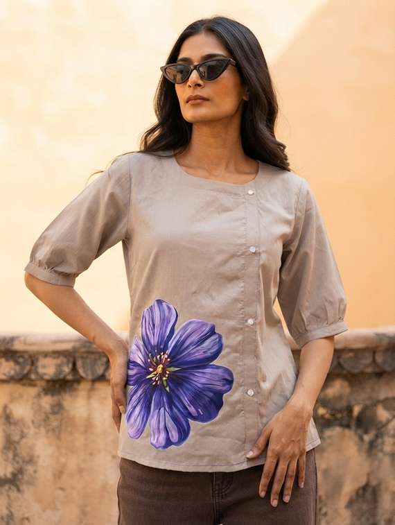 Women Printed Short Sleeves Straight Kurti - 22719516 -  Standard Image - 2