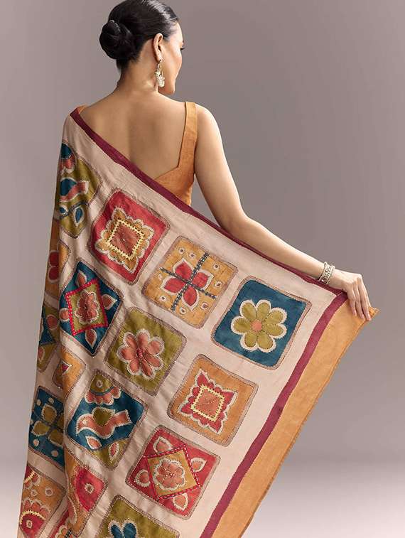 Women Printed Embroidered Saree With Blouse - 22719563 -  Standard Image - 2