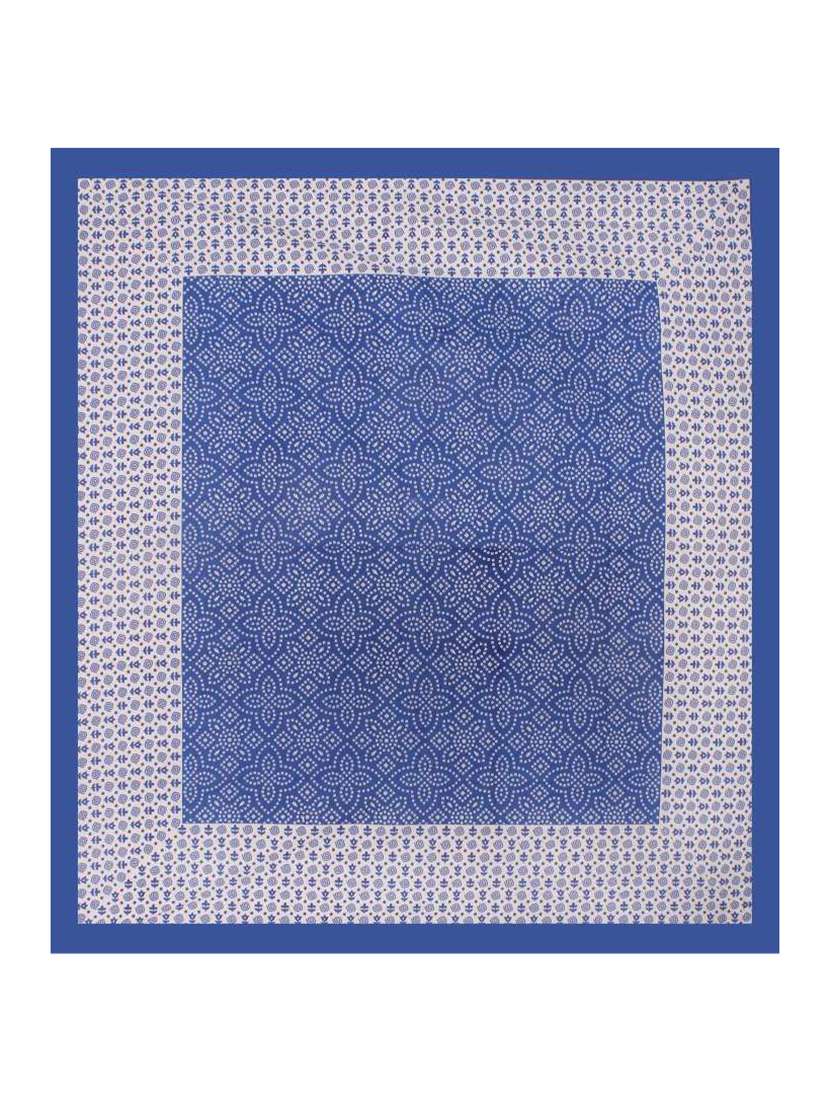 Cotton Printed Blue Double Bedsheet With Pillow Covers Set - 22719647 -  Standard Image - 2