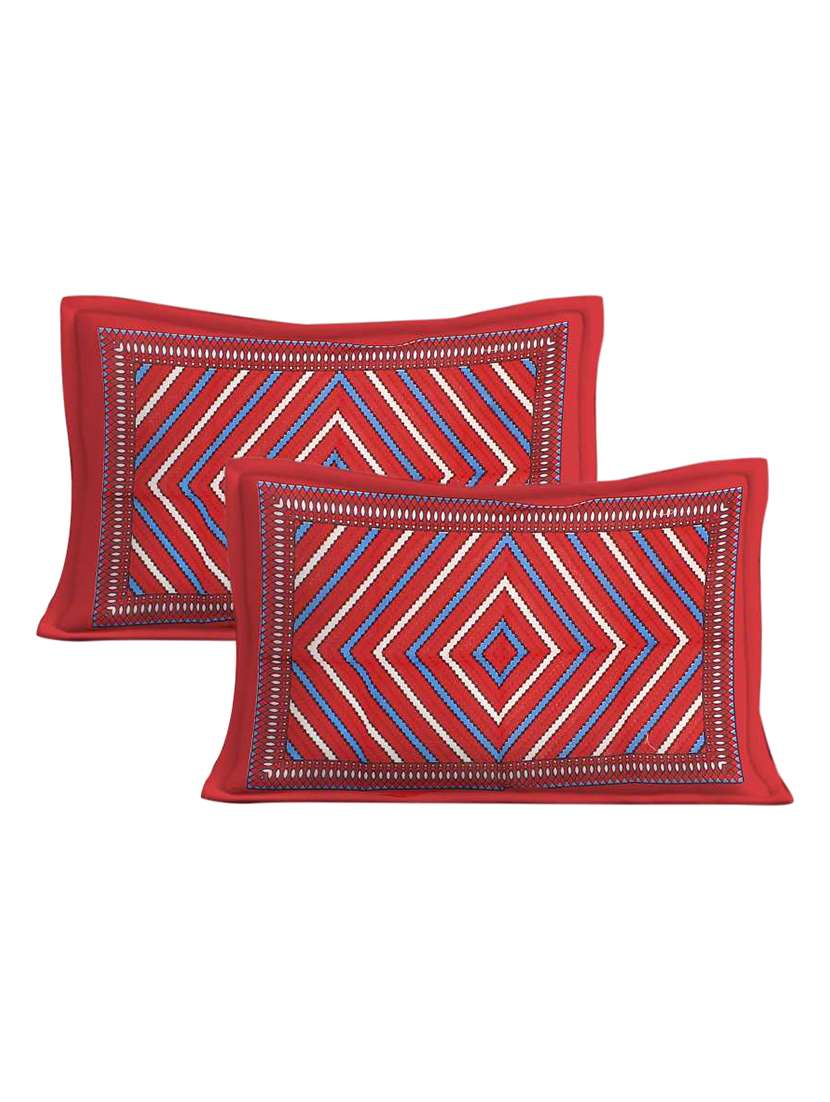 Cotton Printed Geometric Double Bedsheet Set - 22719675 -  Standard Image - 2