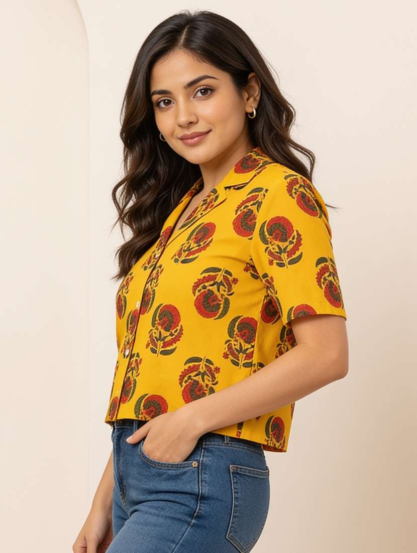Women Printed Short Sleeves Regular Top - 22719770 -  Standard Image - 2