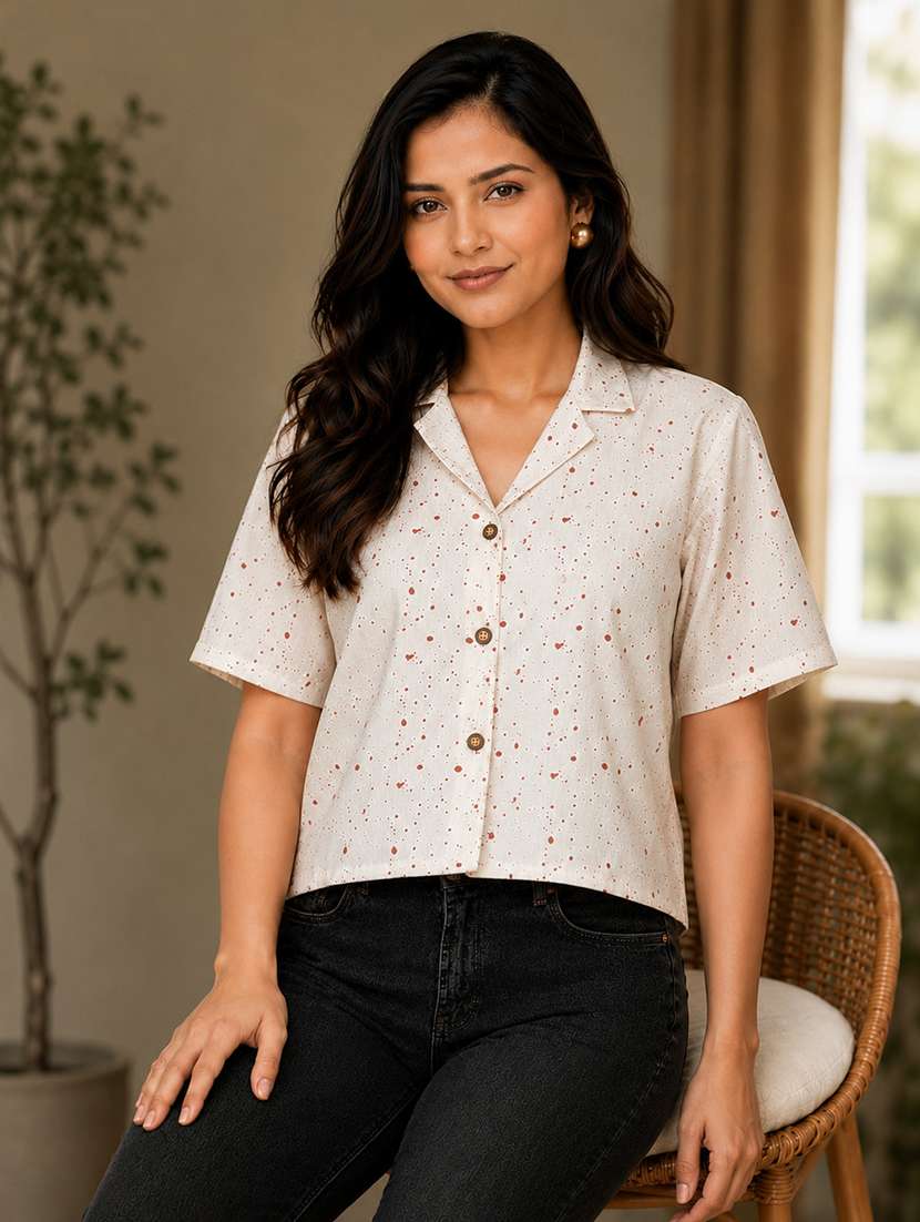 Women Printed Short Sleeves Regular Shirt - 22719774 -  Standard Image - 2