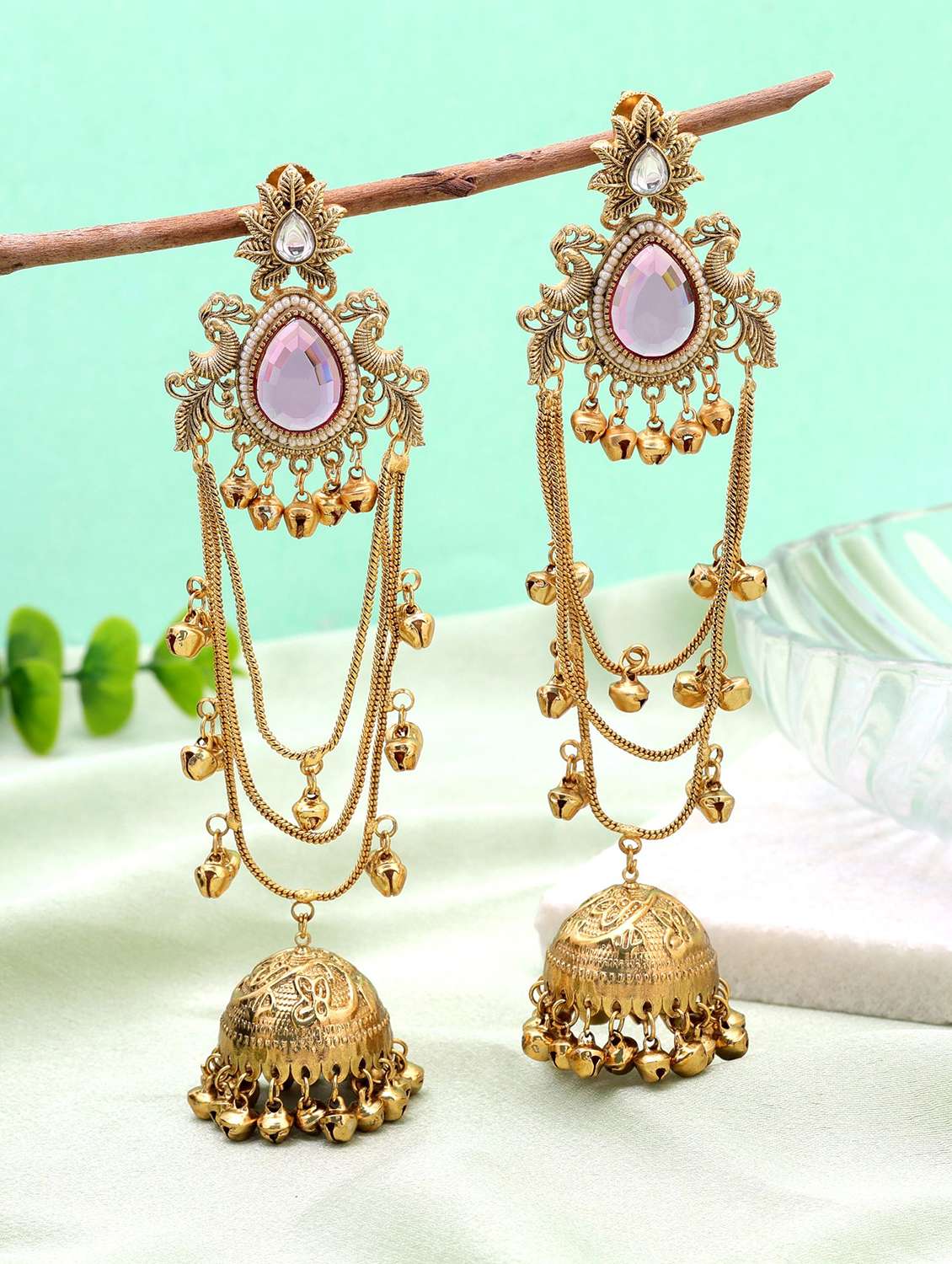 women long kashmiri drop earrings