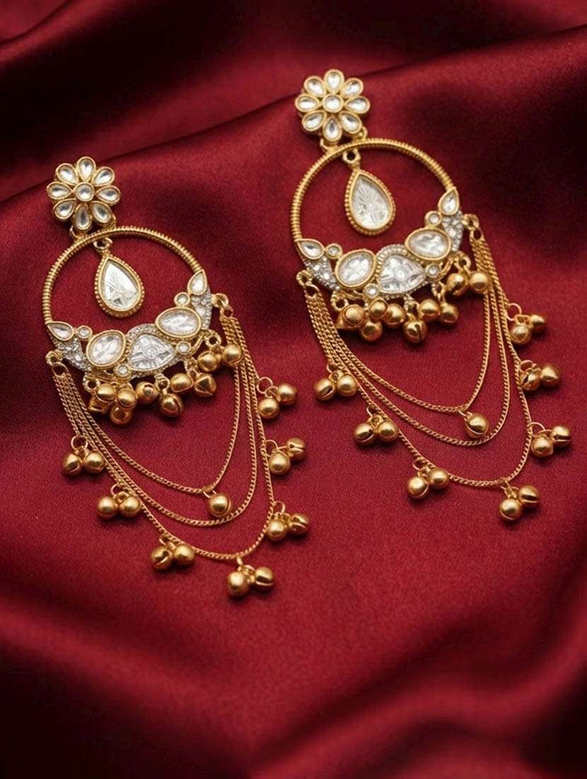 women white stone kashmiri drop earrings