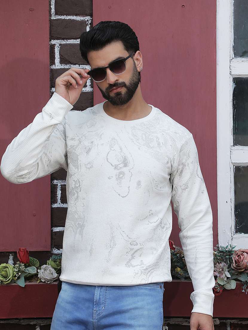 men printed long sleeve regular fit sweatshirt