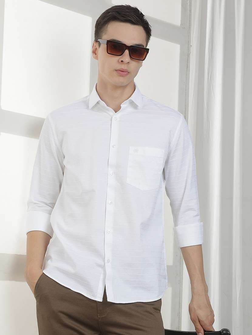 men solid long sleeve regular fit casual shirt