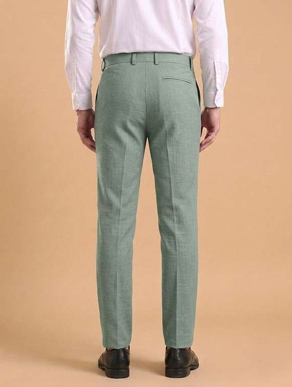 Men Self Design Mid Rise Slim Fit Formal Trouser - 22720514 -  Standard Image - 2