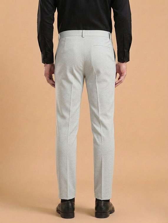 Men Self Design Mid Rise Slim Fit Formal Trouser - 22720515 -  Standard Image - 2