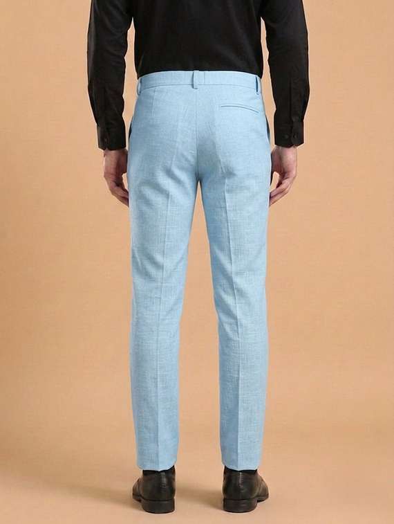 Men Self Design Mid Rise Slim Fit Formal Trouser - 22720518 -  Standard Image - 2