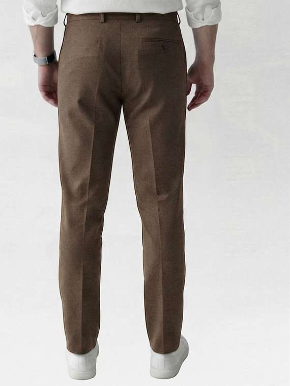 Men Solid Mid Rise Regular Fit Formal Trouser - 22720530 -  Standard Image - 2