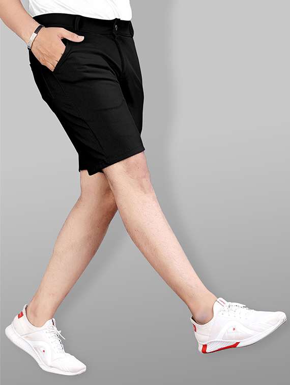 Men Solid Mid Rise Regular Fit Shorts - 22720531 -  Standard Image - 2