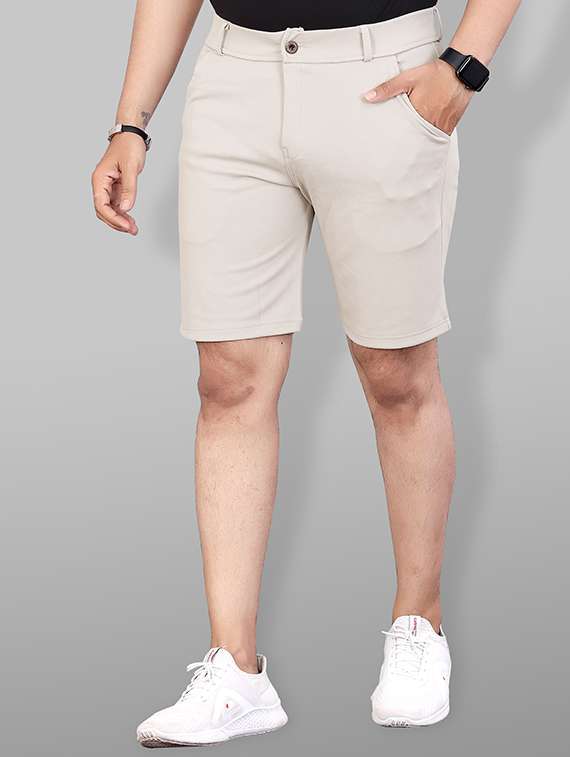 Men Solid Mid Rise Regular Fit Shorts - 22720539 -  Standard Image - 2