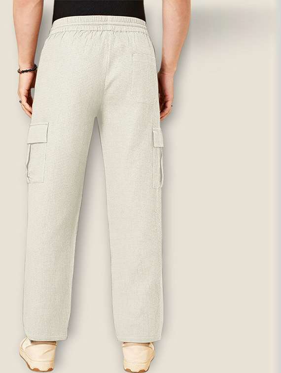 Men Textured Mid Rise Regular Fit Cargo - 22720570 -  Standard Image - 2