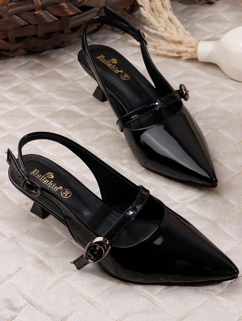 women solid back strap pointed sandal