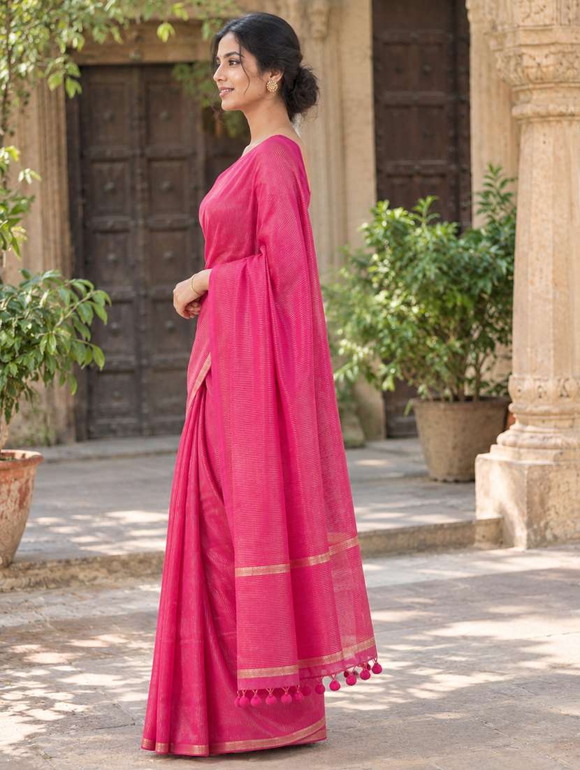 Women Self Design Handloom Saree With Blouse - 22720717 -  Standard Image - 2