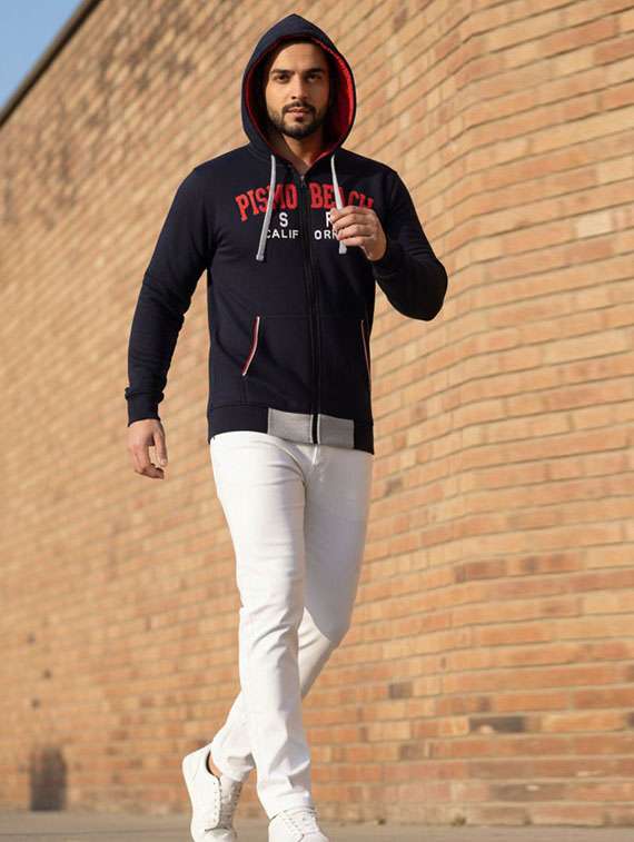 Men Printed Long Sleeves Hooded Sweatshirt - 22721552 -  Standard Image - 2