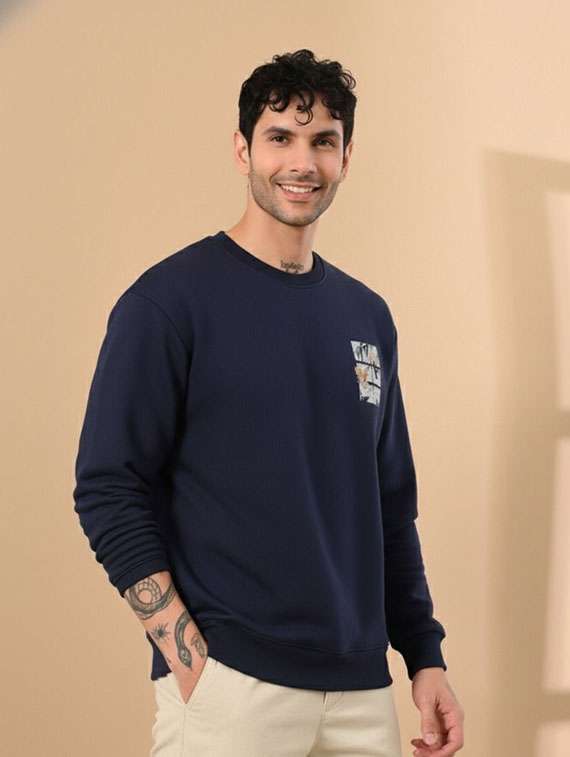 Men Printed Long Sleeves Regular Fit Sweatshirt - 22721577 -  Standard Image - 2