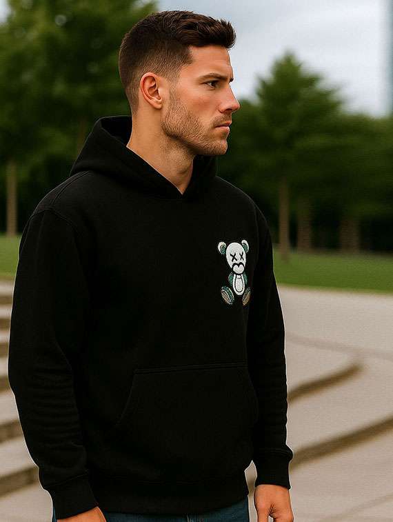 Men Embroidered Long Sleeves Hooded Sweatshirt - 22721675 -  Standard Image - 2