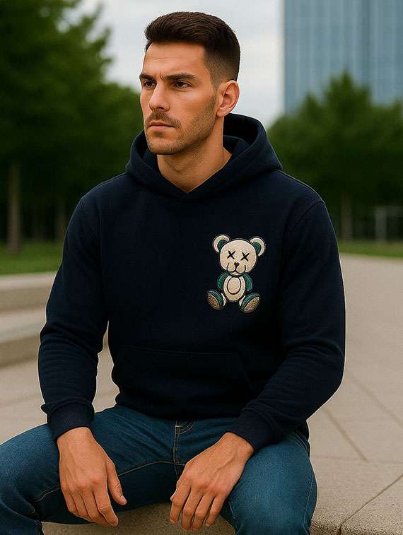 Men Embroidered Long Sleeves Hooded Sweatshirt - 22721677 -  Standard Image - 2
