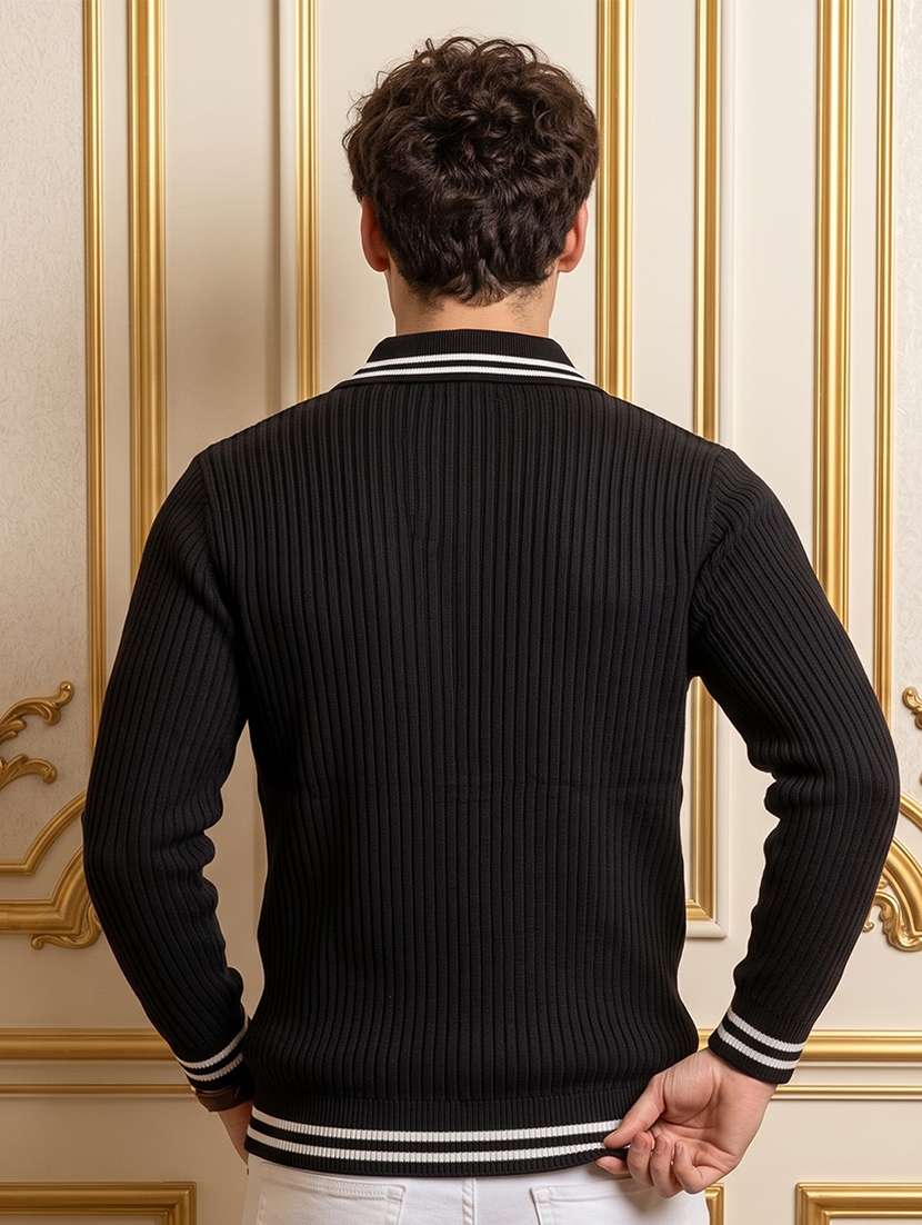 Men Self Design Long Sleeves Regular Fit Pullover - 22721808 -  Standard Image - 2