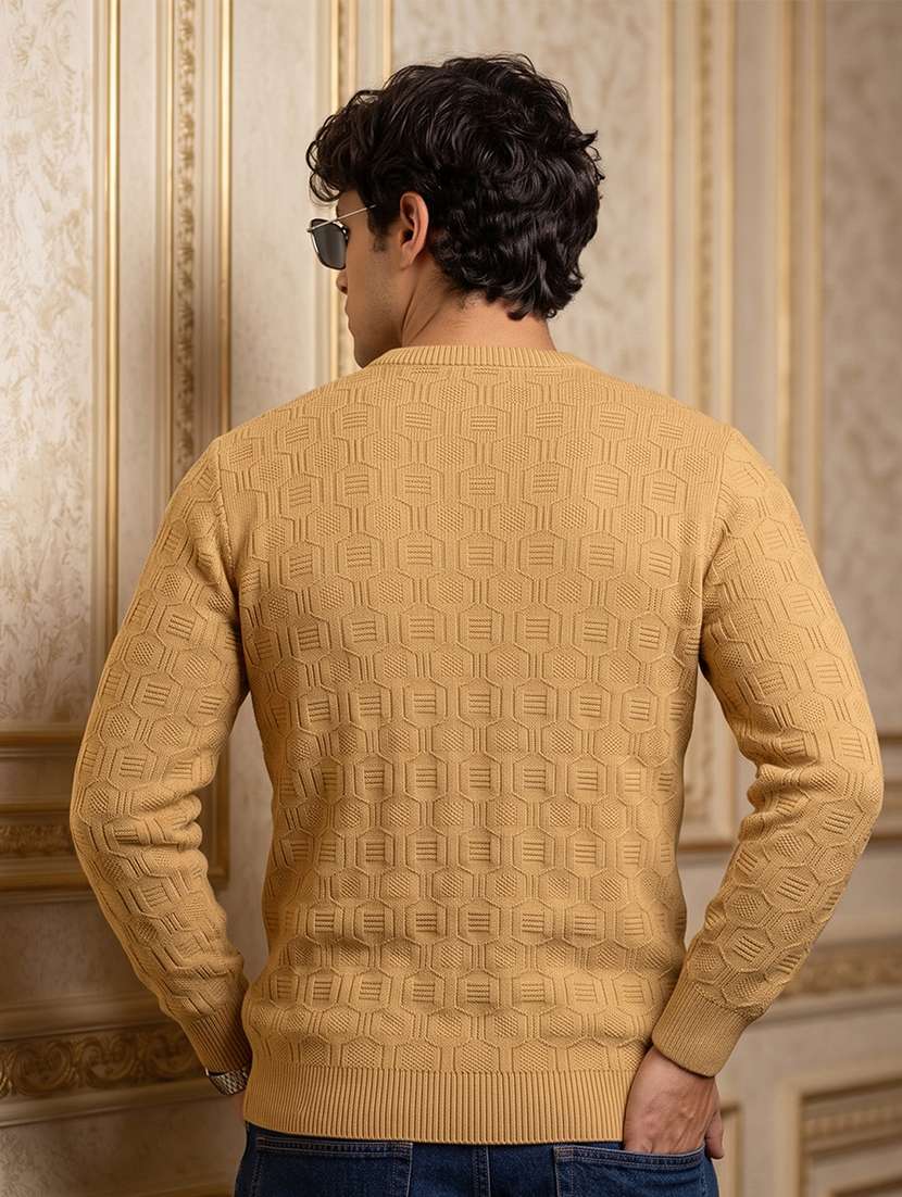 Men Self Design Long Sleeves Regular Fit Pullover - 22721815 -  Standard Image - 2