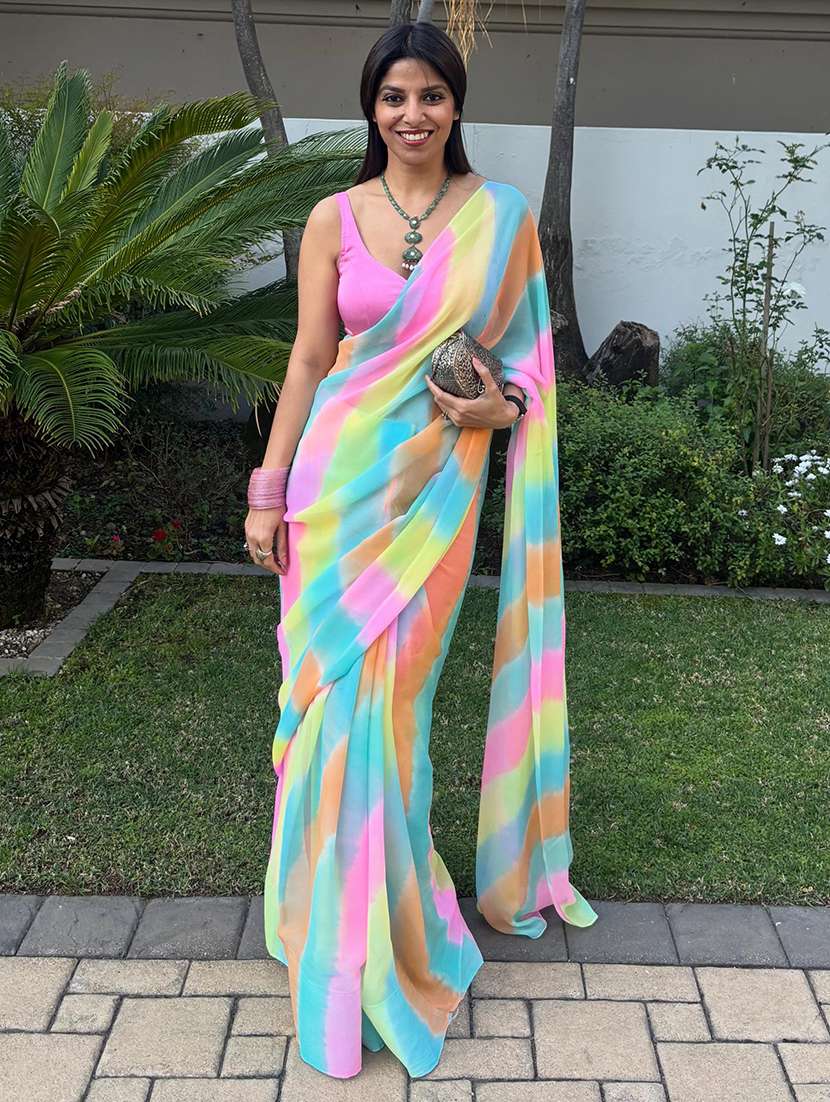Women Leheriya Printed Saree With Blouse - 22721899 -  Standard Image - 2