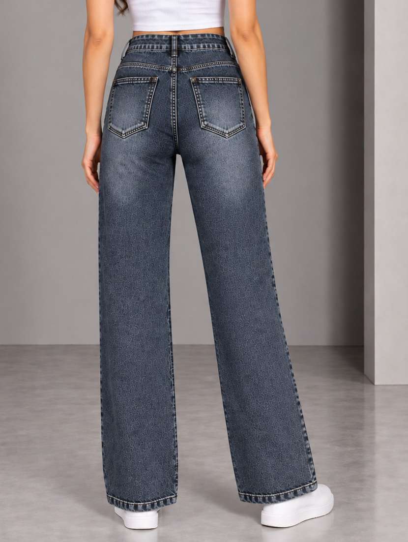 Women Washed High Rise Straight Jeans - 22721913 -  Standard Image - 2