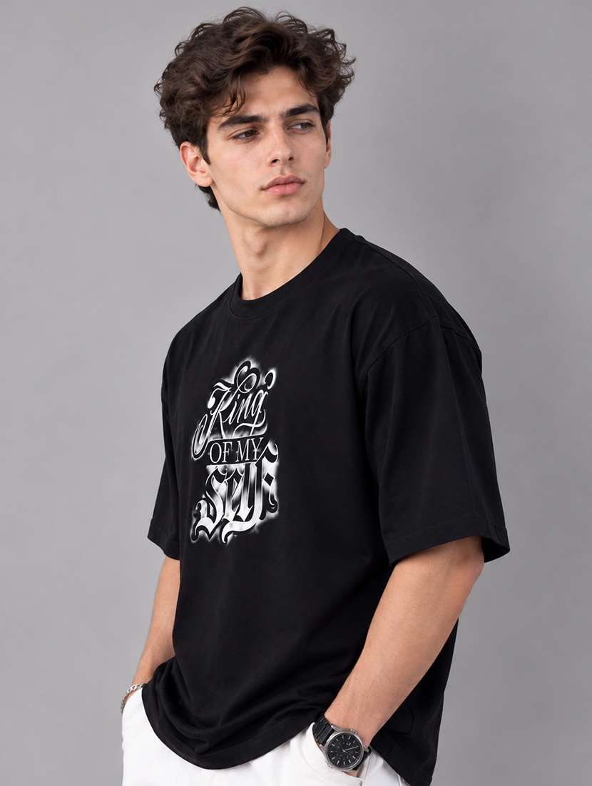 Men Printed Short Sleeves Oversized T-shirt - 22721943 -  Standard Image - 2