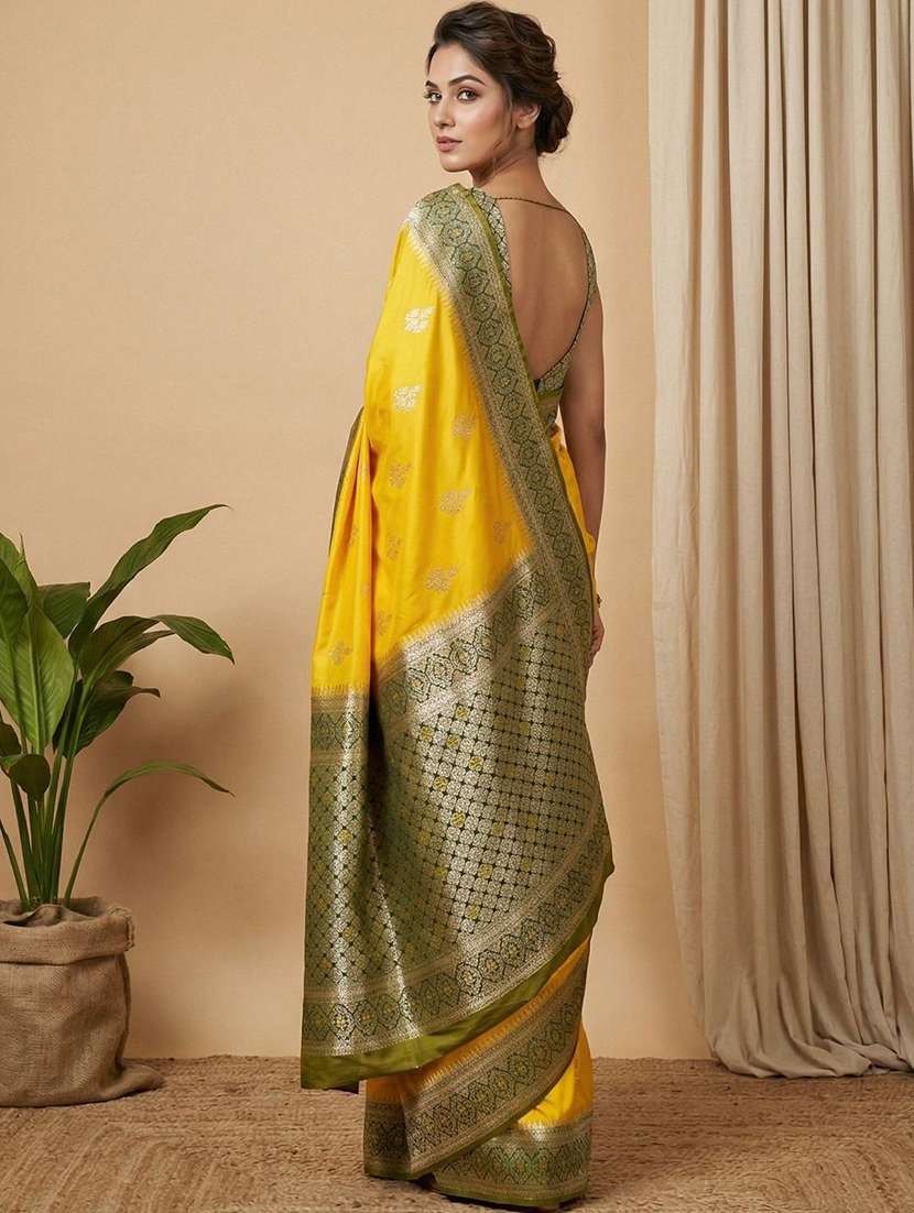 Women Self Design Banarasi Saree With Blouse - 22721963 -  Standard Image - 2