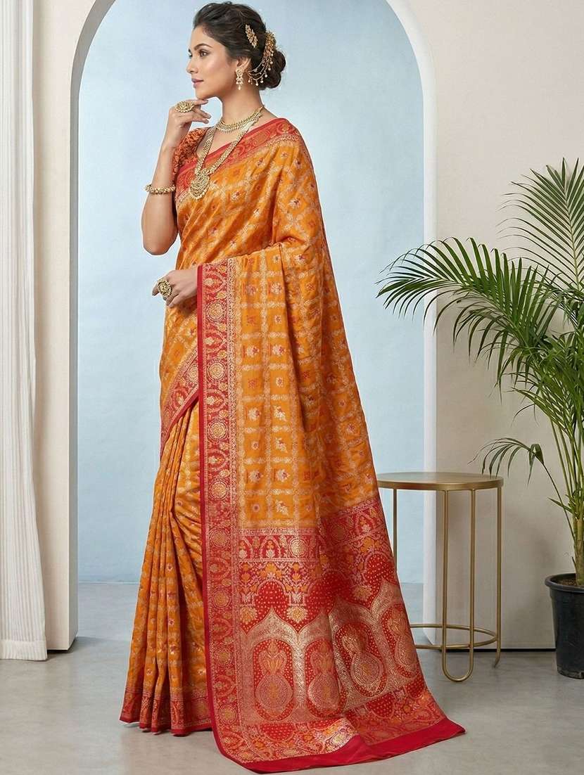 Women Self Design Banarasi Saree With Blouse - 22721967 -  Standard Image - 2