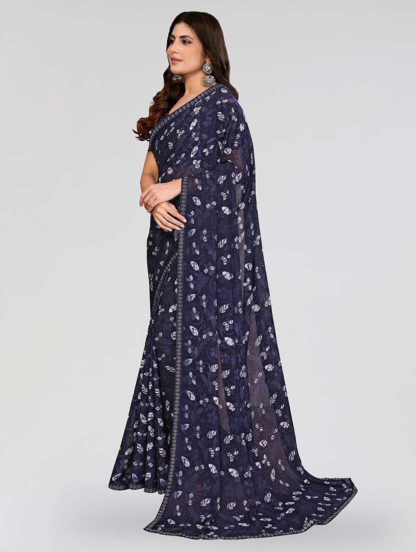 Women Printed Casual Wear Saree With Blouse - 22722799 -  Standard Image - 2