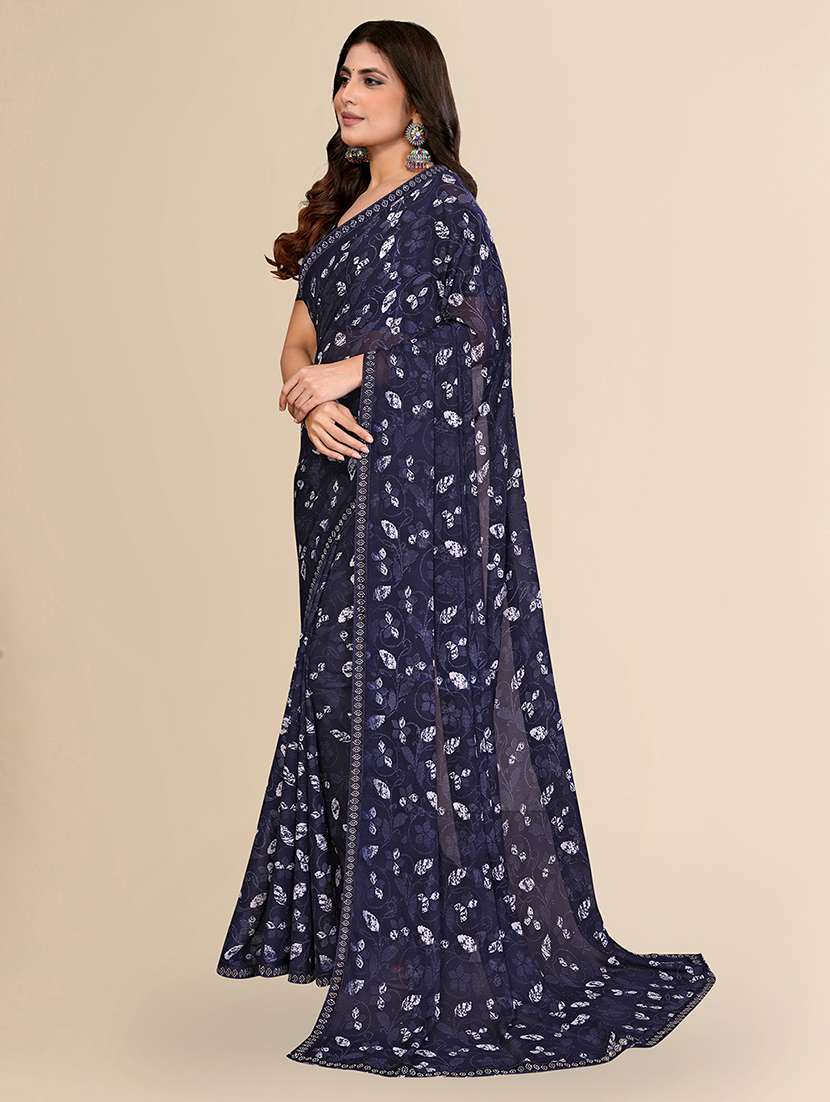 Women Printed Casual Wear Saree With Blouse - 22722806 -  Standard Image - 2