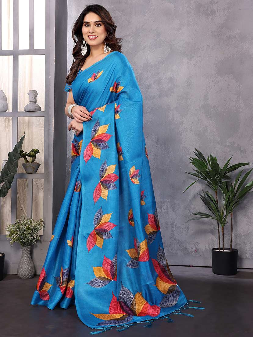 Women Printed Casual Wear Saree With Blouse - 22722889 -  Standard Image - 2