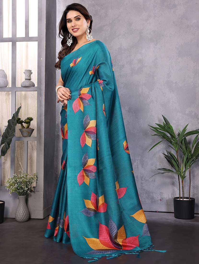 Women Printed Casual Wear Saree With Blouse - 22722895 -  Standard Image - 2