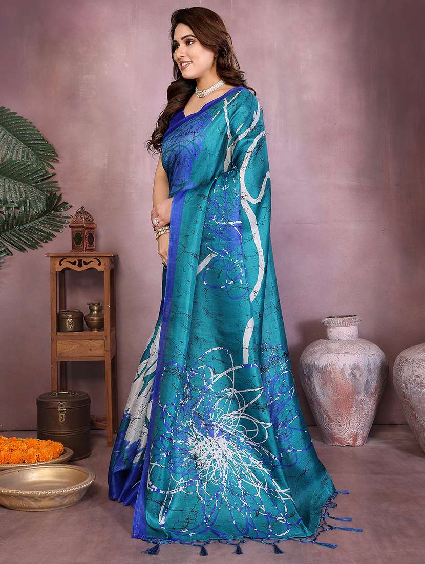 Women Printed Casual Wear Saree With Blouse - 22722958 -  Standard Image - 2