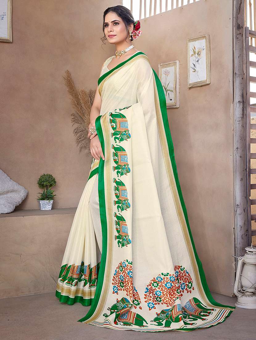 Women Printed Casual Wear Saree With Blouse - 22722970 -  Standard Image - 2