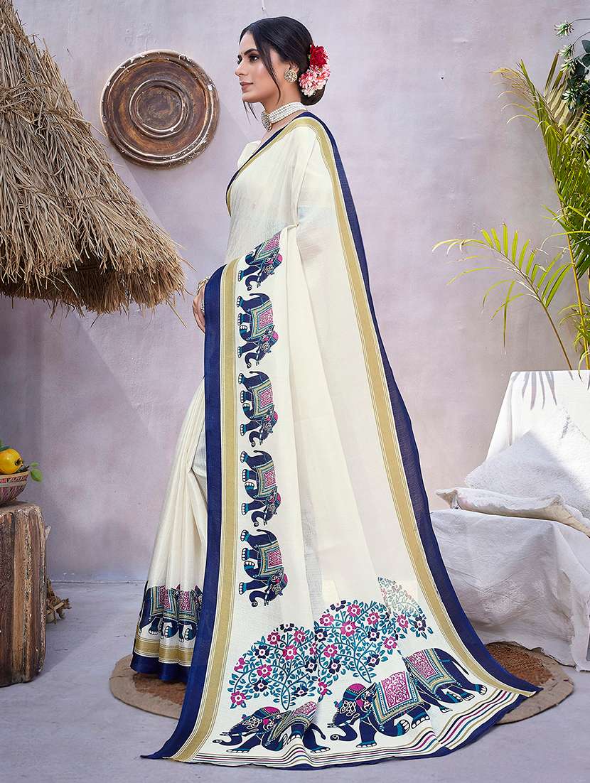 Women Printed Casual Wear Saree With Blouse - 22722971 -  Standard Image - 2