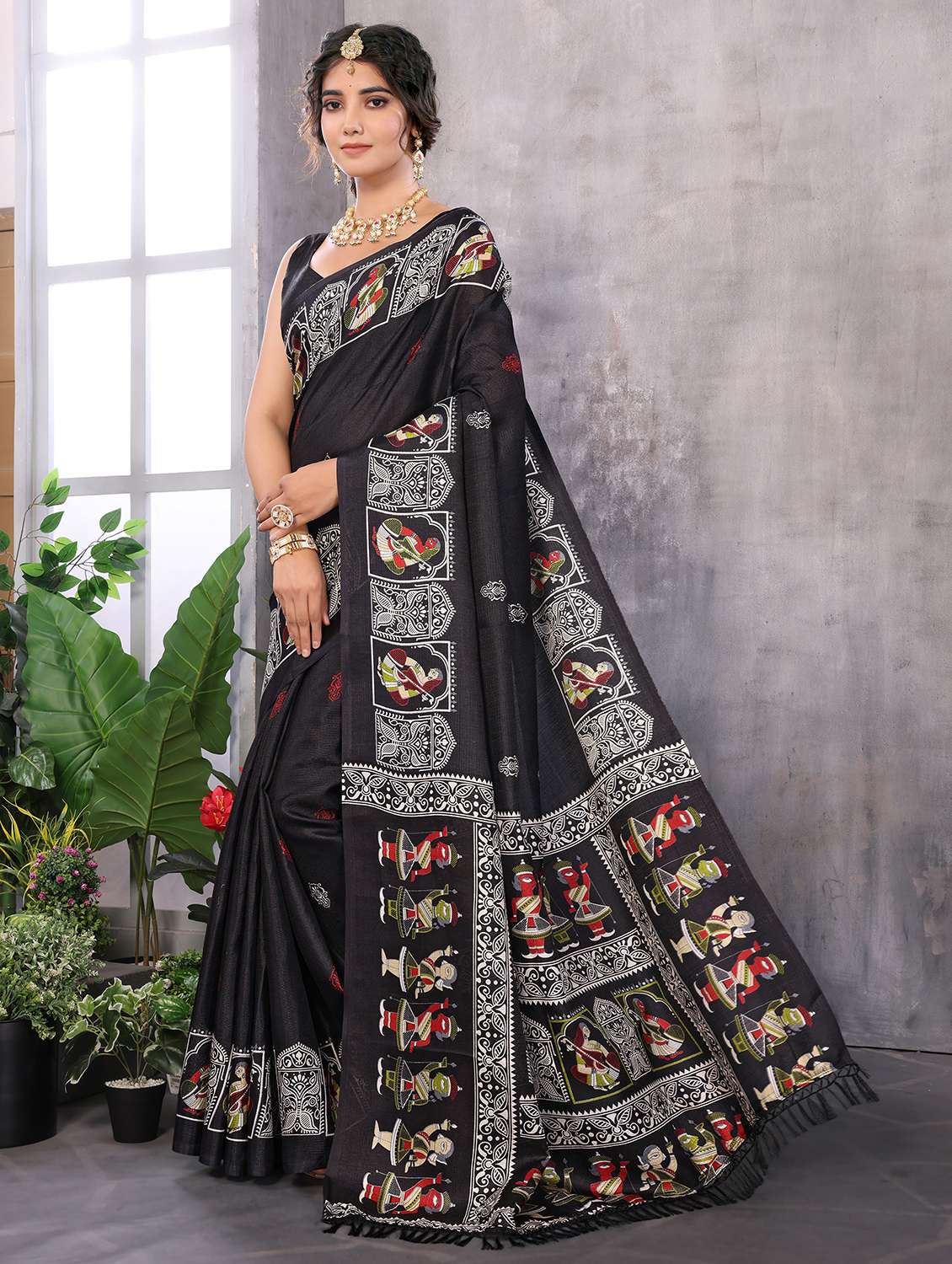 Women Printed Casual Wear Saree With Blouse - 22722988 -  Standard Image - 2