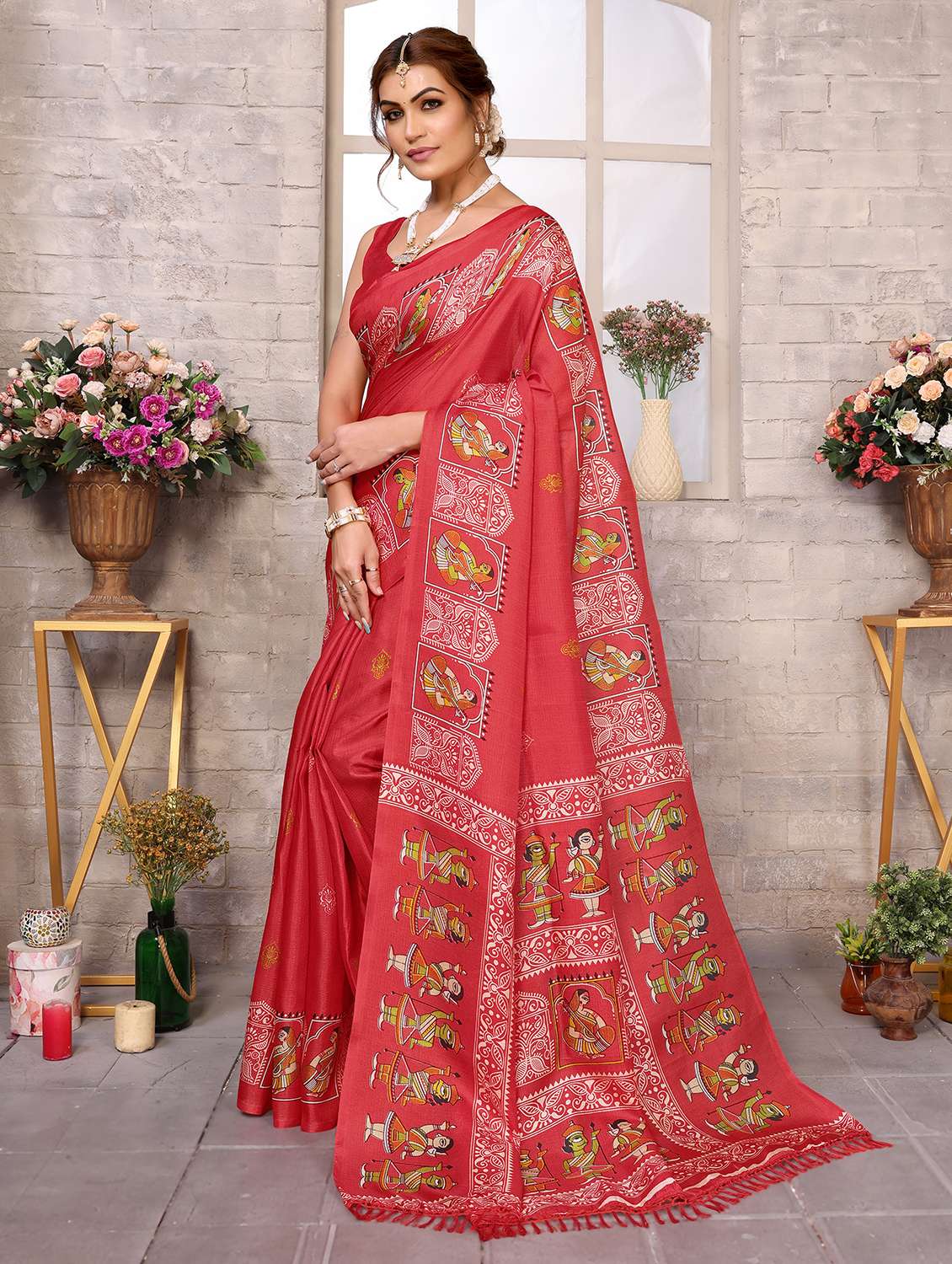Women Printed Casual Wear Saree With Blouse - 22722998 -  Standard Image - 2