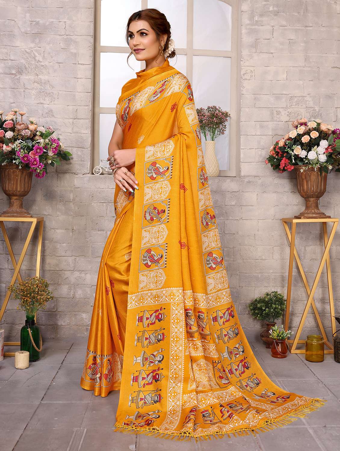 Women Printed Casual Wear Saree With Blouse - 22722999 -  Standard Image - 2