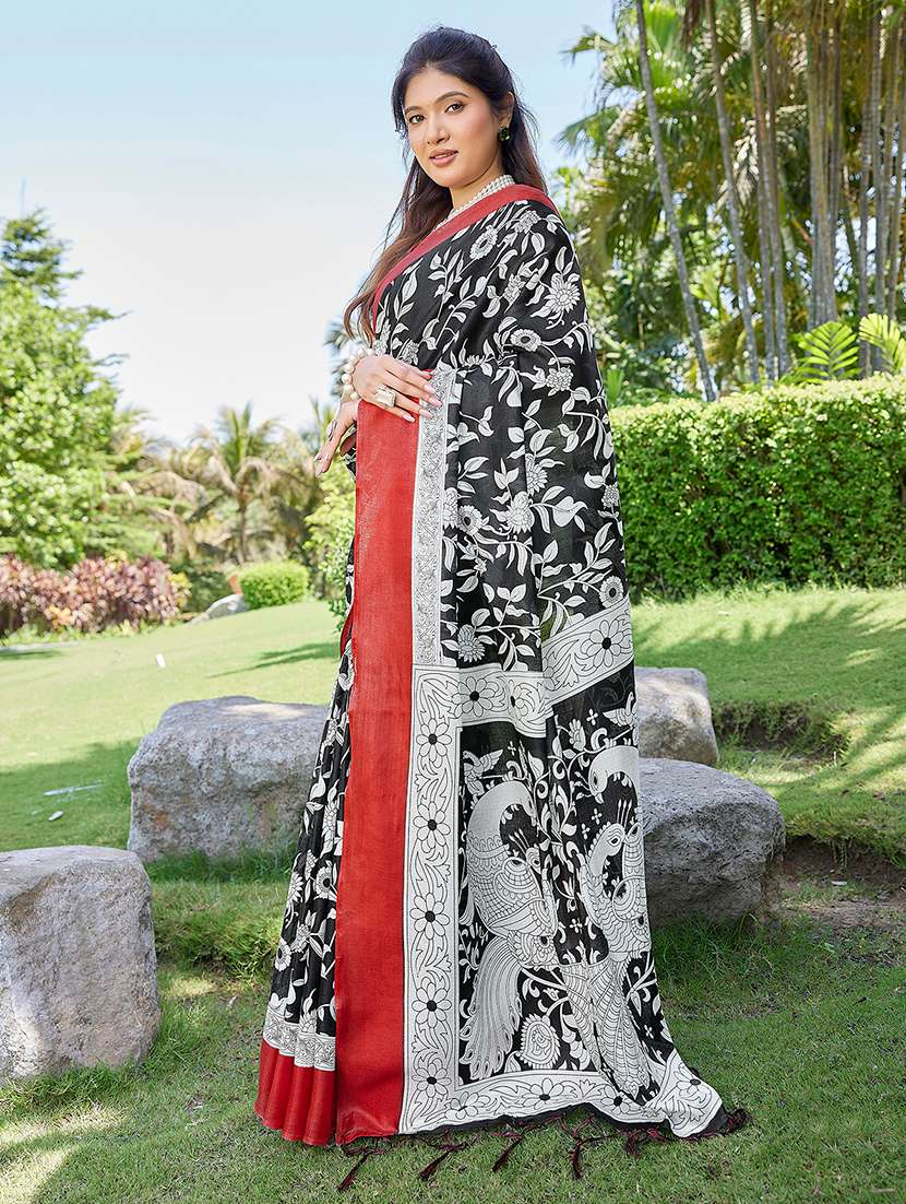 Women Printed Casual Wear Saree With Blouse - 22723024 -  Standard Image - 2