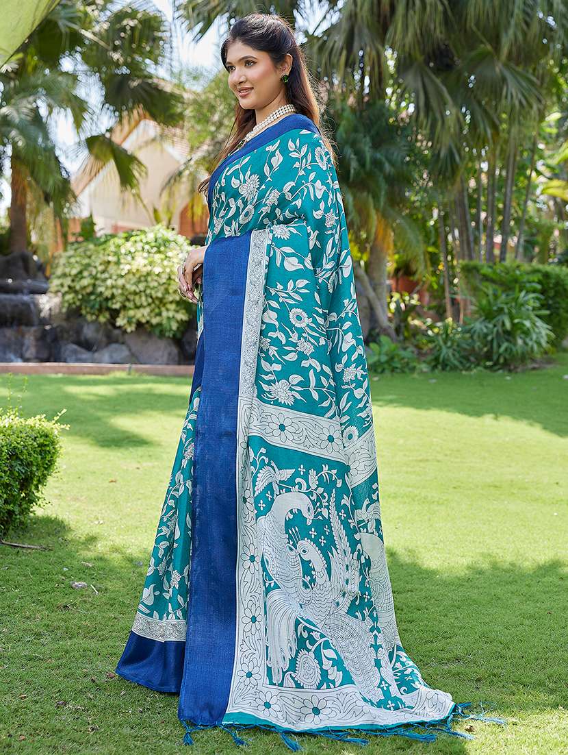 Women Printed Casual Wear Saree With Blouse - 22723029 -  Standard Image - 2