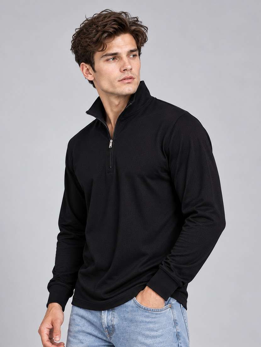 Men Solid Long Sleeves Polo T-shirt - 22723159 -  Standard Image - 2
