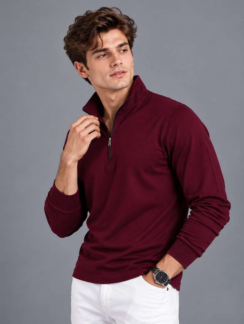 Men Solid Long Sleeves Polo T-shirt - 22723163 -  Standard Image - 2