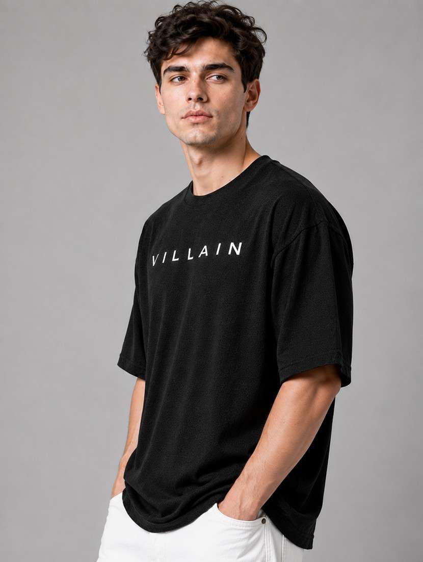 Men Typographic Short Sleeves Oversized T-shirt - 22723320 -  Standard Image - 2
