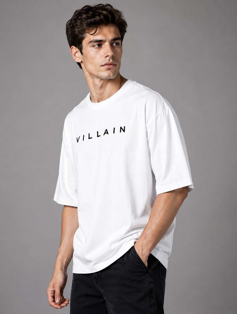 Men Typographic Short Sleeves Oversized T-shirt - 22723325 -  Standard Image - 2