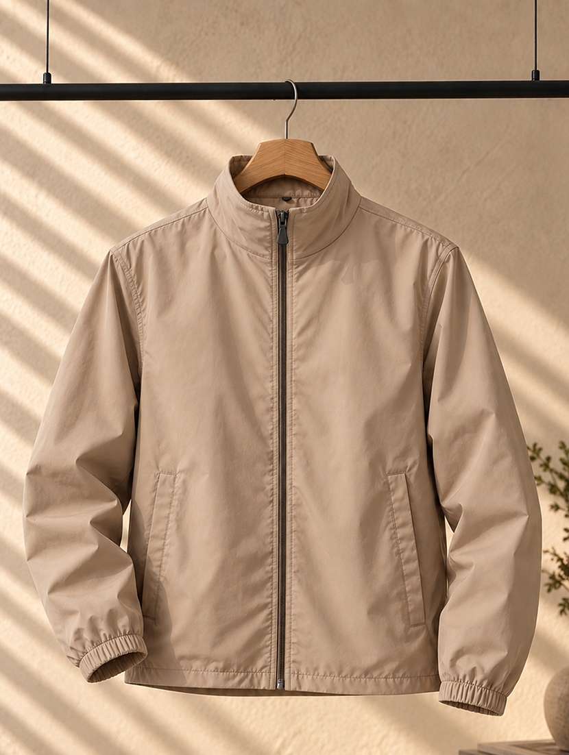 Men Solid Long Sleeves Bomber Jacket - 22723411 -  Standard Image - 2